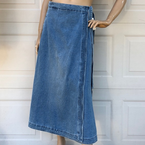 citizens of humanity madelyn denim wrap skirt